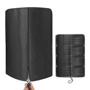 タイヤカバー 屋外 保管 防水 4本 幅85x高さ120cm タイヤ保管 厚手 収納 汚れ防止 劣化を防ぐ 雨よけカバー 紫外線カット 収納袋付き SUV用 15/16/17/18/19インチ ブラック