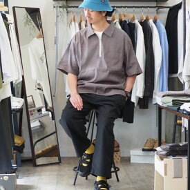 【ストレッチ性に優れたリネンハーフジップシャツ】melple(メイプル）/Seaview Half ZIP Shirt/ハーフジップ/ストレッチ/【KHAKI/BLACK】全2色/23ss