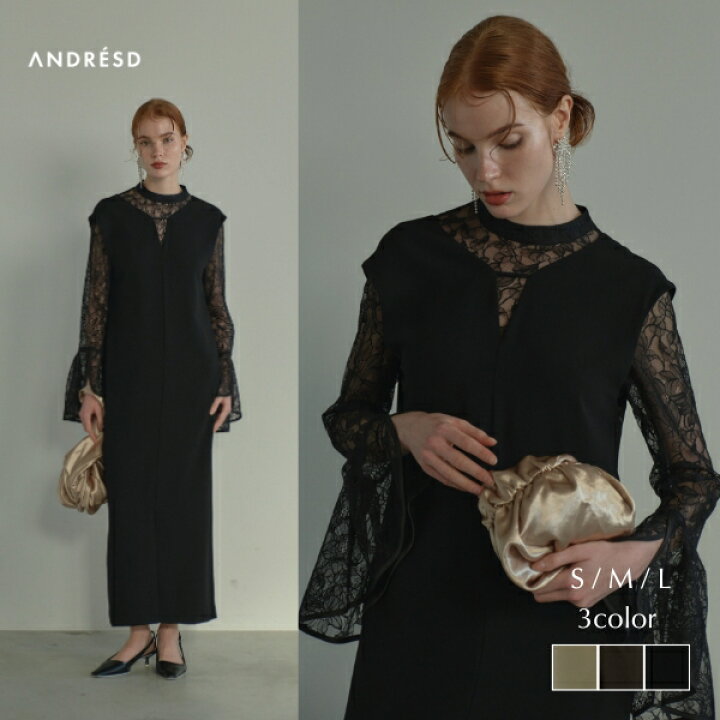 楽天市場】【公式】 ANDRESD アンドレスド 【 bell sleeve slit dress 