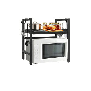 【全品対象25%OFF】レンジラック キッチンラック 伸縮 幅40〜60cm レンジ台 レンジ棚 キッチン収納 1段 大型レンジ対応 電子レンジ トースター 炊飯器 ラック レンジ置台 卓上 棚 カウンター上