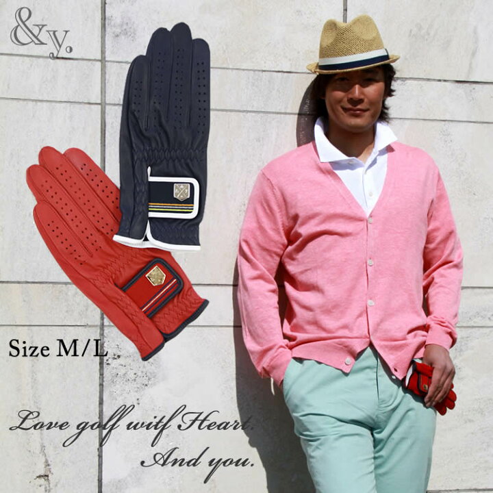 楽天市場 メンズゴルフグローブ 羊革一枚もの Y アンドユー オシャレで高品質なカラーデザインメンズゴルフグローブ ゴルフウェア マーク 人気 かっこいい 男性 メンズ ゴルフグローブ 日本製 ボールマーカー ａｎｄｙｏｕ