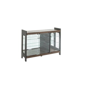 【全商品に使える最大12%offクーポン!!】 ディスプレイラック リビング収納 強化ガラス ロータイプ 幅120cm LEDダウンライト付き 背面ミラー ガラスケース コレクションケース 上棚 背面補強 飾