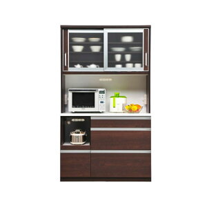 【全商品に使える最大12%offクーポン!!】 食器棚 キッチンボード レンジ台 完成品 引き戸 幅120cm キッチン収納 オープンボード 大川家具 収納 レンジボード 引出し モイス付き カップボード ホ