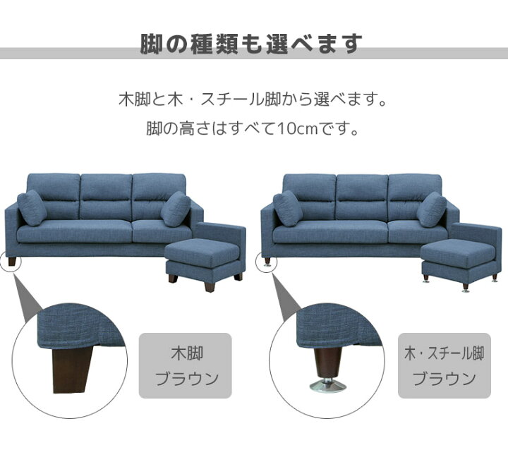 楽天市場】ソファ 3人掛け 幅200 ハイバック クッション付き おしゃれ 