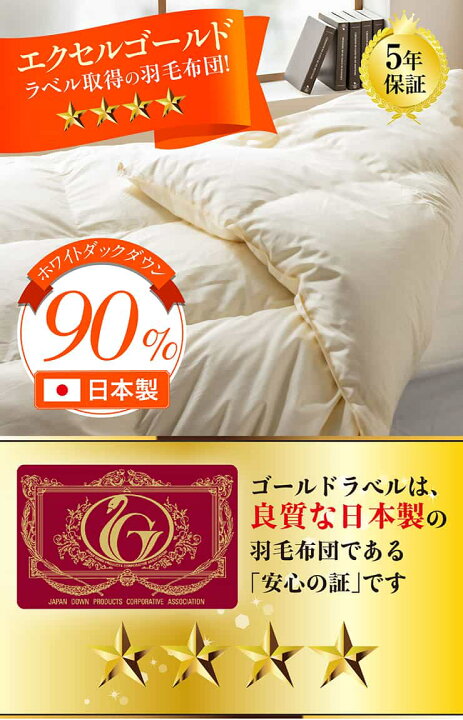楽天市場】掛け布団 羽毛布団 シングルロングサイズ 150×210cm 単品 