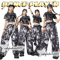 【最大300円OFFクーポン 数量限定】 k-pop衣装 タイダイ柄 ダンス衣装 キッズ セットアップ 女の子 半袖 …