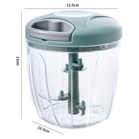 ハンディチョッパー フードチョッパー 5枚カッター みじん切り 手動 ミキサー スライサー 野菜 肉 電源不要 キッチン 大容量 時短 調理器具