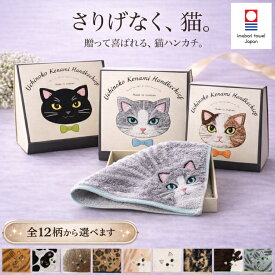 ハンカチ 今治タオル 猫 レディース プレゼント 女性 プチギフト ギフトBOX付 かわいい おしゃれ 日本製 タオルハンカチ 猫柄 ネコ 刺繍 誕生日 退職祝い お礼 お返し 雑貨 ミニタオル ハンドタオル 茶トラ ハチワレ ミケ 黒猫 白猫 サバトラ 【クーポン有/レビュー特典】