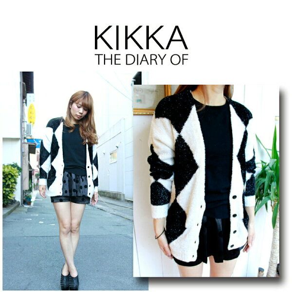 KIKKA THE DIARY OF 【キッカダイアリーオフ】BIG DIA KNIT カーディガン【KKK-6302-B】通販