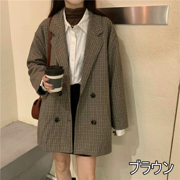 楽天市場】アウター テーラード ジャケット コート 2色 チェック柄  