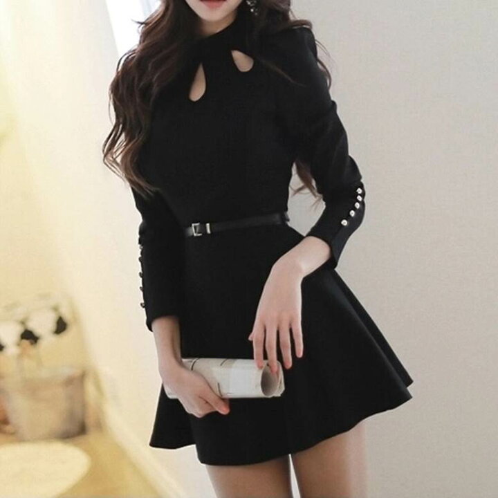 楽天市場】ワンピース ミニワンピ レディース フレア 七分袖 春 秋  