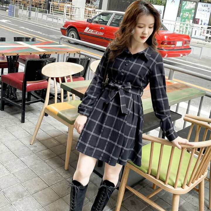 楽天市場】チェック柄シャツワンピース ワンピース レディース 春 秋  