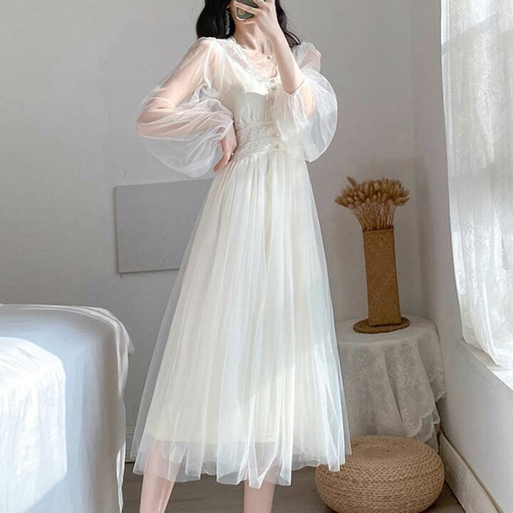 楽天市場】ワンピース レディース 送料無料 個性的 チュール フレア  