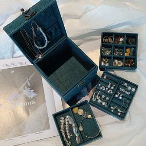 ジュエリーボックス 大容量 キューブ型 レディース 送料無料 個性的 緑 アンティーク ヴィンテージ風 ロココ きれいめ 上品 エレガント 高級感 リング 指輪 ネックレス チョーカー ピアス イ