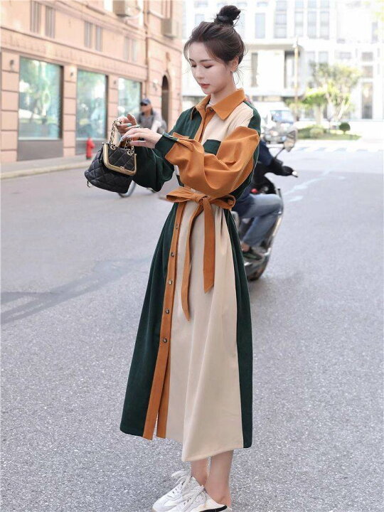 楽天市場】ワンピース ドレス レディース シャツワンピース ロング丈 