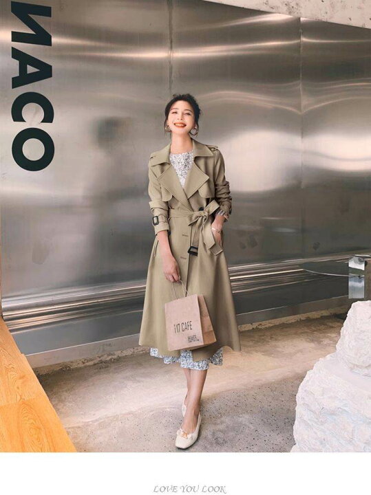 楽天市場】アウター レディース ロングトレンチコート スプリング  