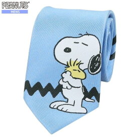 スヌーピー ネクタイ PEANUTS ピーナッツ メンズ ギフト プレゼント SNOOPY ビッグ プリント シルク 青 24/2/5 290224【ネコポスで送料無料】