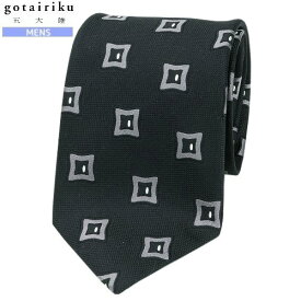 五大陸 ネクタイ gotairiku 50%OFF メンズ ギフト プレゼント 日本製 ハンドメイド 小紋柄 シルク 黒 24/3/4 210324【ネコポスで送料無料】