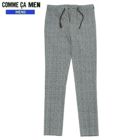 SALE67%OFF COMME CA MEN コムサメン 日本製 リネン混 グレンチェック イージーパンツ グレー 22/9/3 150922【ネコポスで送料無料】 23.10sage