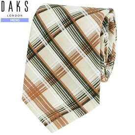DAKS ネクタイ ダックス 46%OFF メンズ ブランド ギフト プレゼント 日本製 チェック コットン 茶 23/8/5 310823【ネコポスで送料無料】