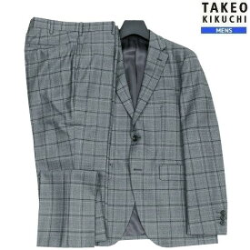 タケオキクチ スーツ TAKEO KIKUCHI 50%OFF メンズ ブランド 日本製 ウインドウペン シングル 2ボタン グレー 24/3/5 280324