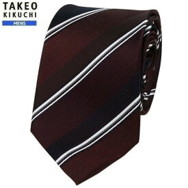 タケオキクチ ネクタイ TAKEO KIKUCHI 25%OFF メンズ ブランド ギフト プレゼント レップバスケットストライプ シルク ワイン 24/4/2 110424【ネコポスで送料無料】