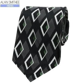 ■SALE70%OFF【ALAN SMITHEE】アランスミシー 日本製「ハンドメイド」スフォデラート アーガイル シルクネクタイ 就活 ギフト プレゼント ブランド おしゃれ 黒『20/12/4』241220【ネコポスで送料無料】 22.02sage