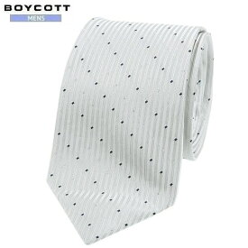 SALE大特価【BOYCOTT】ボイコット ラメ糸使い スクエアドット刺繍 シルクネクタイ 就活 ギフト プレゼント ブランド おしゃれ グレー『19/7/2』110719 20.03sage【ネコポスで送料無料】