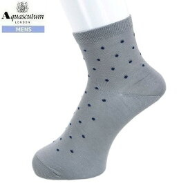 【Aquascutum】アクアスキュータム 日本製 ドット ショートソックス(靴下) グレー『21/2/4』250221【ネコポスで送料無料】 22.02sage
