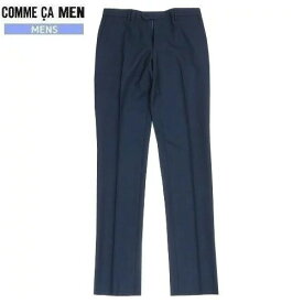 SALE69%OFF COMME CA MEN コムサメン REDA ACTIVE マイクロハウンドトゥース スラックスパンツ ノータック 紺 22/8/4 250822【ネコポスで送料無料】