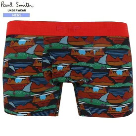 ポールスミス ボクサーパンツ Paul Smith メンズ ブランド ギフト プレゼント POP イラスト プリント ショート SHORT BOXER 茶 23/8/1 030823【ネコポスで送料無料】