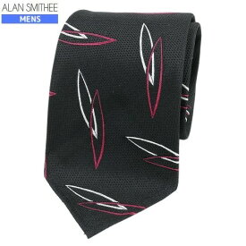 ■SALE70%OFF【ALAN SMITHEE】アランスミシー 日本製「ハンドメイド」スフォデラート 大柄刺繍 シルクネクタイ 就活 ギフト プレゼント ブランド おしゃれ 黒『21/10/3』141021【ネコポスで送料無料】