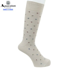 アクアスキュータム 靴下 Aquascutum メンズ ブランド ギフト プレゼント アルファベットロゴ カジュアル ソックス グレーベージュ 24/9/1 060924【ネコポスで送料無料】