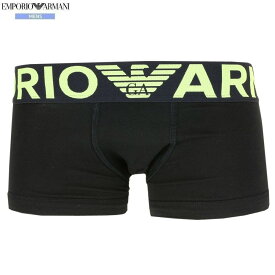 箱なし エンポリオアルマーニ ボクサーパンツ EMPORIO ARMANI メンズ ブランド MEGA LOGO コットン ストレッチ 黒 0808BE【ネコポスで送料無料】