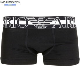 箱なし エンポリオアルマーニ ボクサーパンツ EMPORIO ARMANI メンズ ブランド MEGA LOGO コットン ストレッチ 黒 2808BE【ネコポスで送料無料】