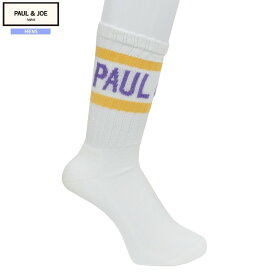 ポール＆ジョー 靴下 PAUL＆JOE メンズ ブランド ギフト プレゼント 日本製 抗菌防臭加工 ブランドロゴ柄 白 0611BE【ネコポスで送料無料】