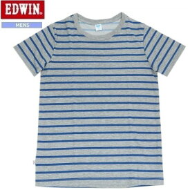 ★SALE60%OFF【EDWIN】エドウィン 「COOL」クルーネック ボーダー Tシャツ(半袖) グレー『17/9/3』130917【ネコポスで送料無料】