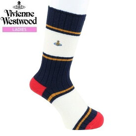 ヴィヴィアンウエストウッド 靴下 Vivienne Westwood 10%OFF レディース ブランド おしゃれ 日本製 ワッフルボーダー クルーソックス 白×紺 23/11/4 221123【ネコポスで送料無料】