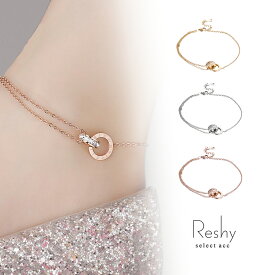 アンクレット つけっぱなし 細身 シンプル 金属アレルギー対応 チェーン シルバー ステンレス ニッケルフリー リング サークル ダブル 華奢 レディース 時計 モチーフ プチプラ 送料無料 プレゼント