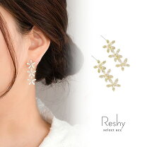 楽天市場】フラワーピアス 3連（ジュエリー・アクセサリー）の通販