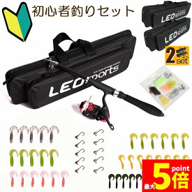 ★期間限定！最大20%OFF★釣りセット 2セット 1.6m ルアーセット 釣竿セット 初心者 子供 スピニングリール 海釣り 投げ釣り 釣り具 釣り竿セット 釣具セット コンパクト リール付きロッド ルアー ライン付 釣りバッグ付き 送料