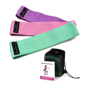 ★スーパーセール！ポイント5倍★エクササイズバンド 強度別3本セット 2Type トレーニングチューブ トレーニングバンド 筋トレチューブ フィットネスバンド ゴムバンド 収納袋 プロガイド付き 布製ループ ホームフィットネス ストレッチ