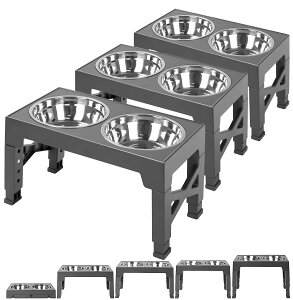 犬用食器台 ペット用食器台 高さ調節 フードボウル ドッグボウル ペットボウル 小型犬 中型犬 大型犬 子犬 ペット用食器 ステンレスボウル 折りたたみ式 犬 猫 姿勢