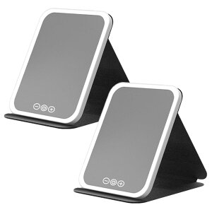 女優ミラー 日光女優ミラー 卓上ミラー 化粧鏡 卓上 鏡 ライトミラー LEDミラー メイクミラー ライト付きミラー USBサポート式 携帯型ミラー 折り畳み式 三色光源 ミラー 折りたたみ式 折りた