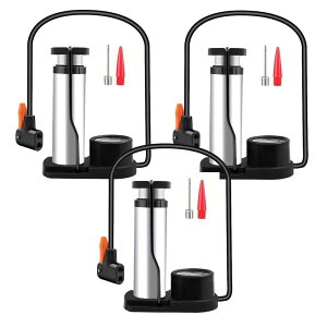 空気入れ 自転車 足踏み式 携帯用ポンプ 軽量 米式 仏式 英式対応 圧力計付き アダプタ付き ロードバイク クロスバイク フロアポンプ ボール 浮き輪 風船適用 軽量 コンパクト 収納便利 手の
