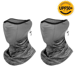 ネックガード 2枚セット 夏 ランニング フェイスカバー ネックカバー UVカット 冷感 ネックカバー 夏 釣り ジョギング UVカット99% UPF50+ 紫外線 耳かけ 日焼け防止 吸汗速乾 伸縮 通気性 呼吸し