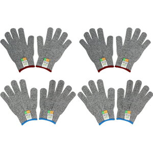 防刃手袋 防刃 切れない手袋 4点セット 作業用 手袋 作業グローブ 耐切創手袋 女 男 左右セット 軍手 てぶくろ 耐刃手袋 安全手袋 薄手 保護 安全 防護 DIY 防災グッズ 送料無料