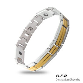 ゲルマニウム ブレスレット ステンレス メンズ 磁気 健康 ブレスレット（シルバー）gestn-006