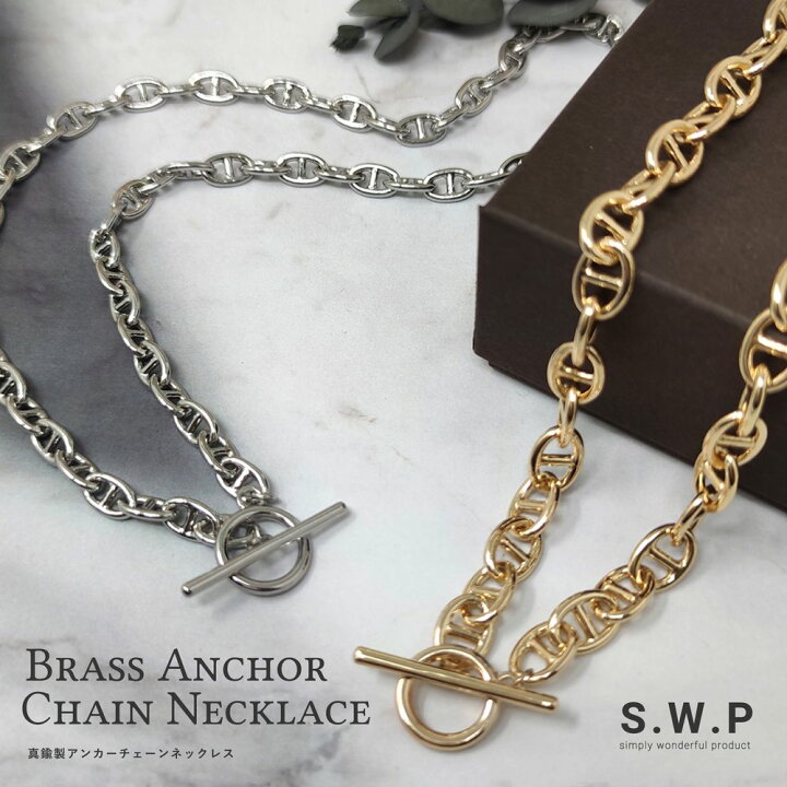 楽天市場】ネックレス メンズ アンカーチェーン アンカー チェーン  