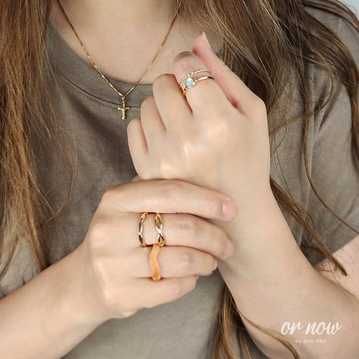 楽天市場 5点セット リング 指輪 セットリング アクリルリング レディース デザインリング 重ねづけ ファッションリング ゴールド シルバー ストーン 女性 友達 彼女 誕生日 プレゼント Springs スプリングス